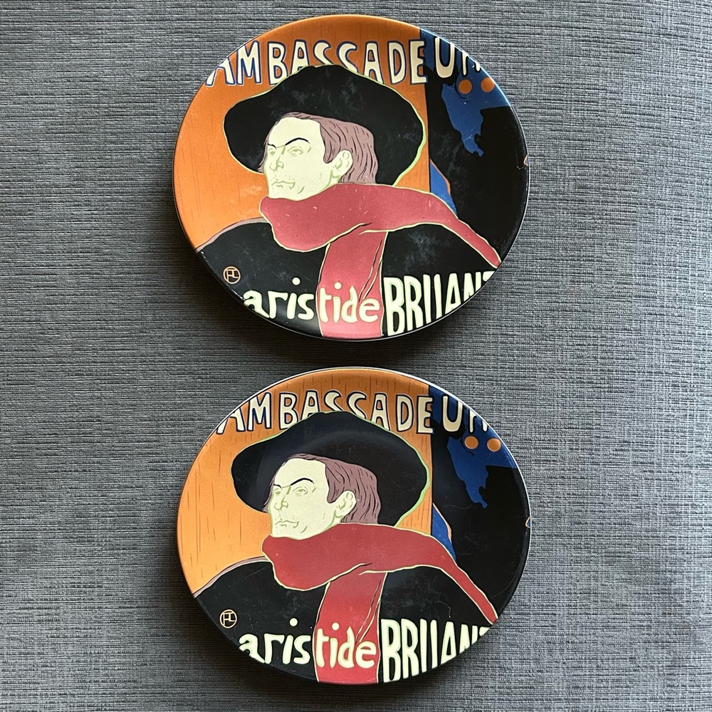 Sango Cabaret 95 Moulin Rouge Toulouse Lautrec Salad Plates X 2 #4870